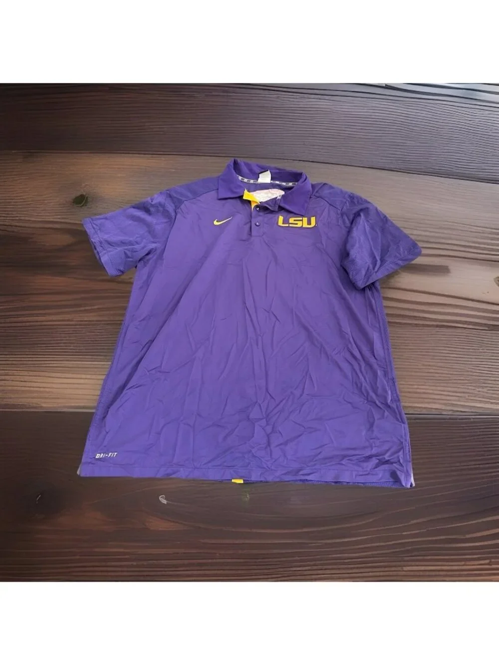 Nike LSU Tigers Dri-FIT Purple and Yellow Polo Shirt Men's Xl